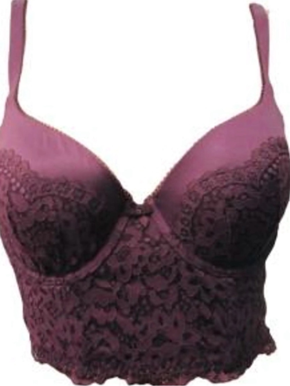 Victoria's Secret Bra 38C Body by Victoria Lined Demi burgundy wine